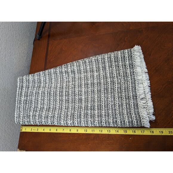 Ann Taylor Loft Outlet Tweed A-Line Skirt 6P Petite Fringe Black White Lined Zip - Picture 6 of 10